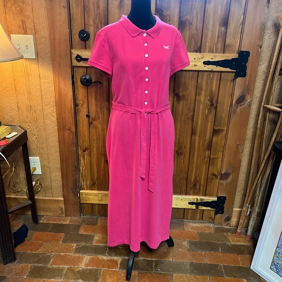 Talbots Dresses & Skirts - Talbots size Large short sleeve self belt pink polo dress